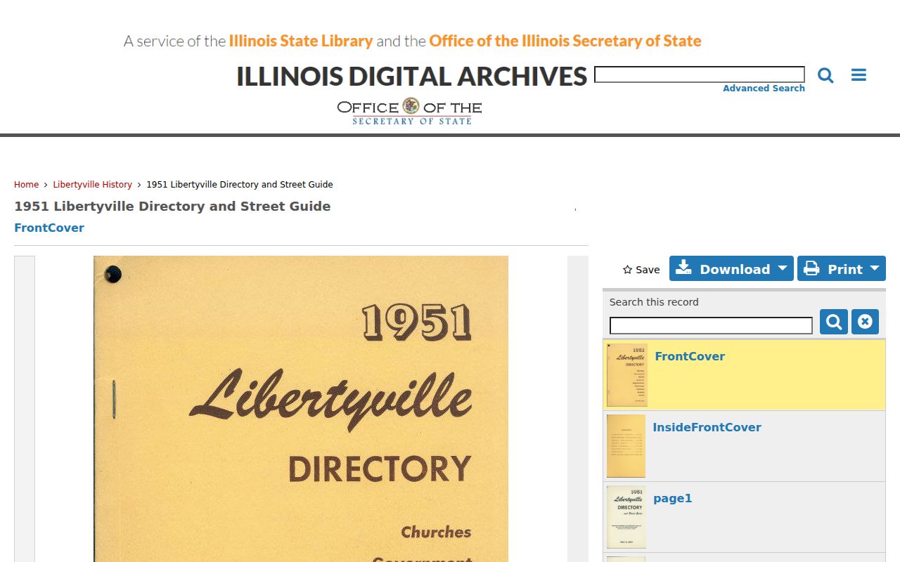 Mundelein city directory research using the digitized 1951 regional directory