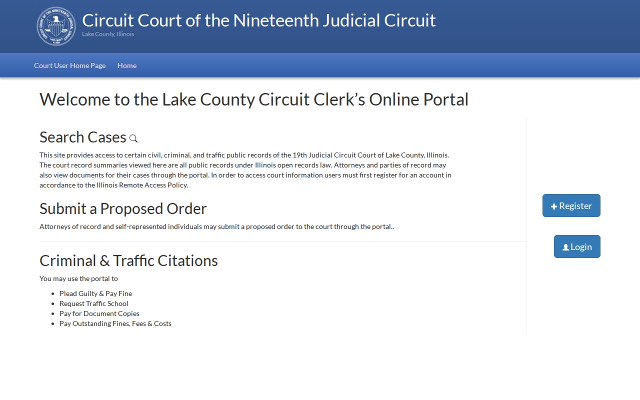 Mundelein residents directory Nineteenth Circuit court portal
