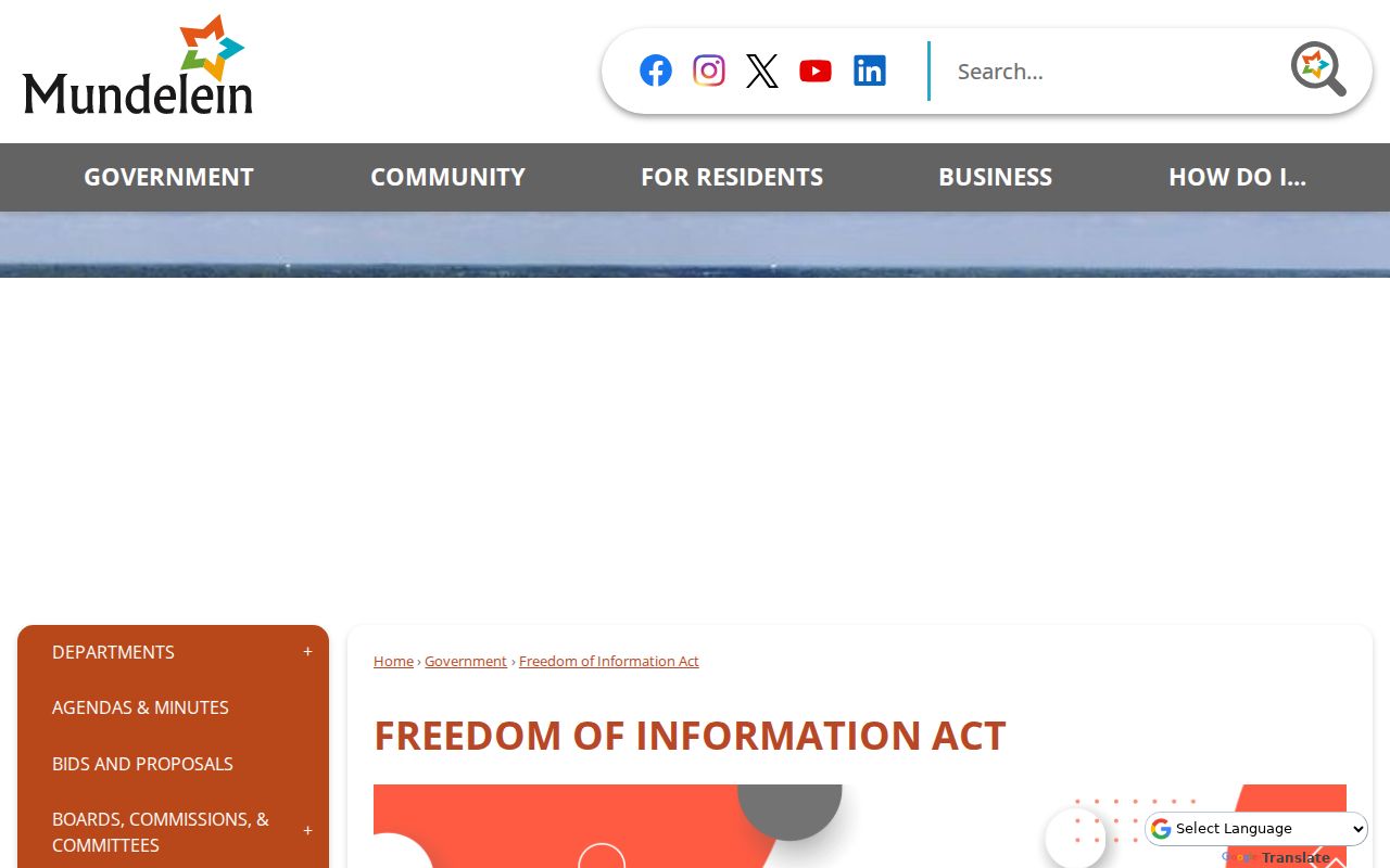 Village of Mundelein FOIA request information for neighborhood records